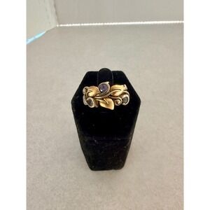 Barbara Bixby 18k Sterling Silver Iolite Leaf Vine Ring 8.5